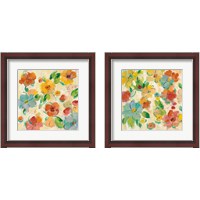 Framed 'Playful Floral Trio 2 Piece Framed Art Print Set' border=