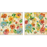 Framed 'Playful Floral Trio 2 Piece Art Print Set' border=