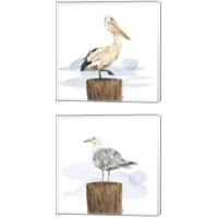 Framed 'Birds of the Coast 2 Piece Canvas Print Set' border=