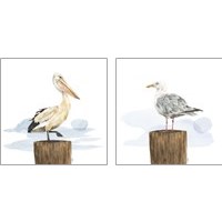 Framed 'Birds of the Coast 2 Piece Art Print Set' border=