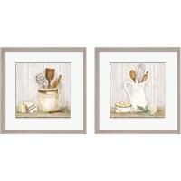 Framed 'Vintage Kitchen 2 Piece Framed Art Print Set' border=