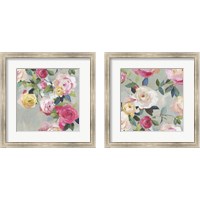 Framed Cascade of Roses 2 Piece Framed Art Print Set