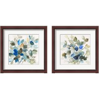 Framed Blue Leaves 2 Piece Framed Art Print Set