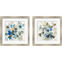 Framed Blue Leaves 2 Piece Framed Art Print Set
