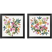 Framed 'Folky Flowers 2 Piece Framed Art Print Set' border=