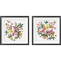 Framed 'Folky Flowers 2 Piece Framed Art Print Set' border=