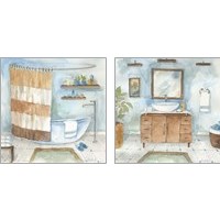 Framed 'Contemporary Bathroom 2 Piece Art Print Set' border=