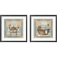 Framed 'Copper Sink & Tub Variation 2 Piece Framed Art Print Set' border=