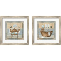 Framed 'Copper Sink & Tub Variation 2 Piece Framed Art Print Set' border=
