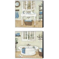 Framed 'French Country Bathroom 2 Piece Canvas Print Set' border=