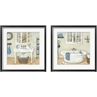 Framed 'French Country Bathroom 2 Piece Framed Art Print Set' border=