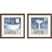 Framed 'Watercolor Bathroom 2 Piece Framed Art Print Set' border=