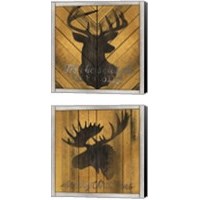 Framed Christmas Deer & Moose 2 Piece Canvas Print Set