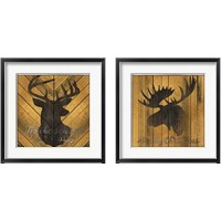 Framed Christmas Deer & Moose 2 Piece Framed Art Print Set