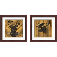 Framed Christmas Deer & Moose 2 Piece Framed Art Print Set