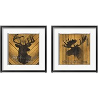 Framed 'Christmas Deer & Moose 2 Piece Framed Art Print Set' border=