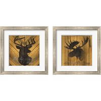 Framed 'Christmas Deer & Moose 2 Piece Framed Art Print Set' border=