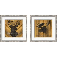 Framed 'Christmas Deer & Moose 2 Piece Framed Art Print Set' border=