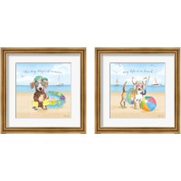 Framed 'Summer Paws 2 Piece Framed Art Print Set' border=