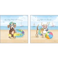 Framed 'Summer Paws 2 Piece Art Print Set' border=