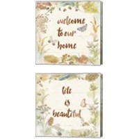 Framed 'Woodland Wreath 2 Piece Canvas Print Set' border=