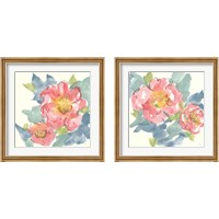 Framed 'Peony in the Pink 2 Piece Framed Art Print Set' border=