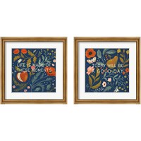 Framed 'Blue Botanical 2 Piece Framed Art Print Set' border=