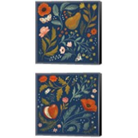 Framed 'Blue Botanical 2 Piece Canvas Print Set' border=