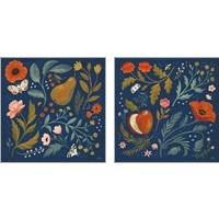 Framed 'Blue Botanical 2 Piece Art Print Set' border=