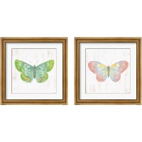 Framed 'White Barn Butterflies 2 Piece Framed Art Print Set' border=