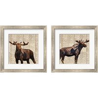 Framed 'Country Moose 2 Piece Framed Art Print Set' border=