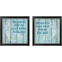 Framed 'Mermaid Saying 2 Piece Framed Art Print Set' border=