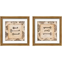 Framed 'Vintage Keys 2 Piece Framed Art Print Set' border=