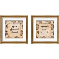 Framed 'Vintage Keys 2 Piece Framed Art Print Set' border=