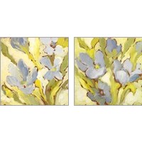 Framed 'Begonia Bleu 2 Piece Art Print Set' border=