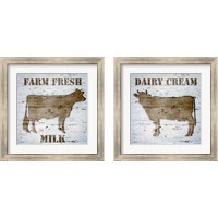 Framed 'Fresh Milk 2 Piece Framed Art Print Set' border=