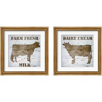 Framed 'Fresh Milk 2 Piece Framed Art Print Set' border=