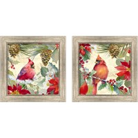 Framed Cardinal and Pinecones 2 Piece Framed Art Print Set