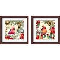 Framed Cardinal and Pinecones 2 Piece Framed Art Print Set
