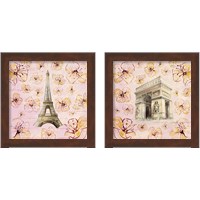 Framed Golden Paris on Floral 2 Piece Framed Art Print Set