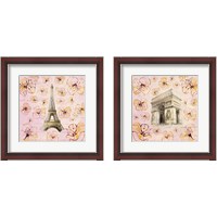 Framed Golden Paris on Floral 2 Piece Framed Art Print Set
