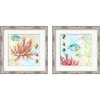 Framed 'Deep Sea Coral 2 Piece Framed Art Print Set' border=