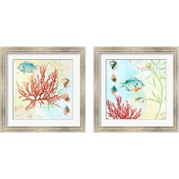 Framed 'Deep Sea Coral 2 Piece Framed Art Print Set' border=