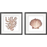 Framed 'Coastal Icon Coral 2 Piece Framed Art Print Set' border=