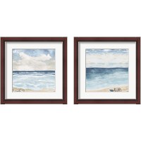 Framed 'Evening Coast View 2 Piece Framed Art Print Set' border=