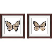 Framed 'Flutter Gold 2 Piece Framed Art Print Set' border=