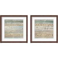 Framed 'Flying Beach Birds 2 Piece Framed Art Print Set' border=