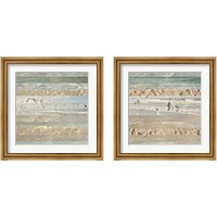 Framed 'Flying Beach Birds 2 Piece Framed Art Print Set' border=
