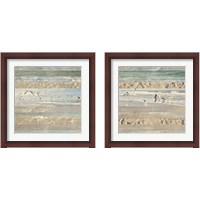 Framed 'Flying Beach Birds 2 Piece Framed Art Print Set' border=