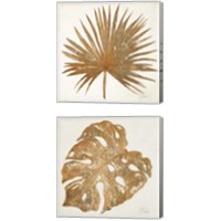 Framed 'Golden Leaf Palm 2 Piece Canvas Print Set' border=